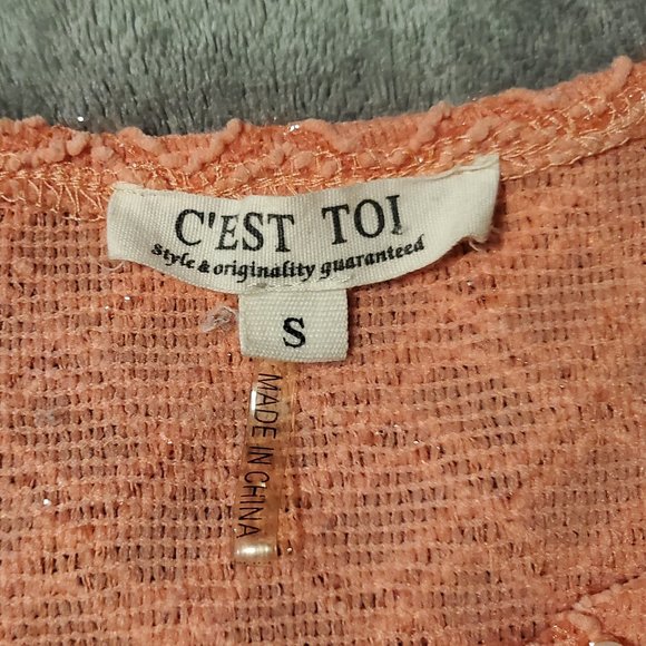 C'est Toi Peplum top w/Pearl Detail - Picture 6 of 6